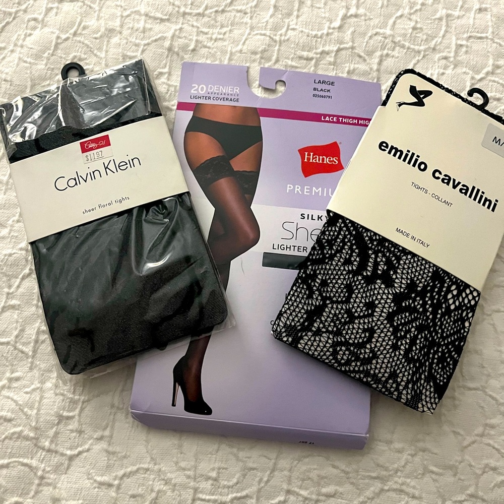 Trio of Black Hosiery NWT